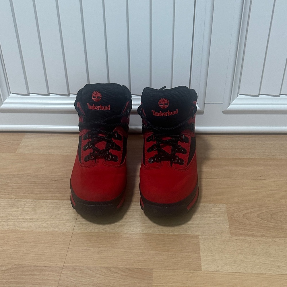 Timberland Kids Red and Black Boots